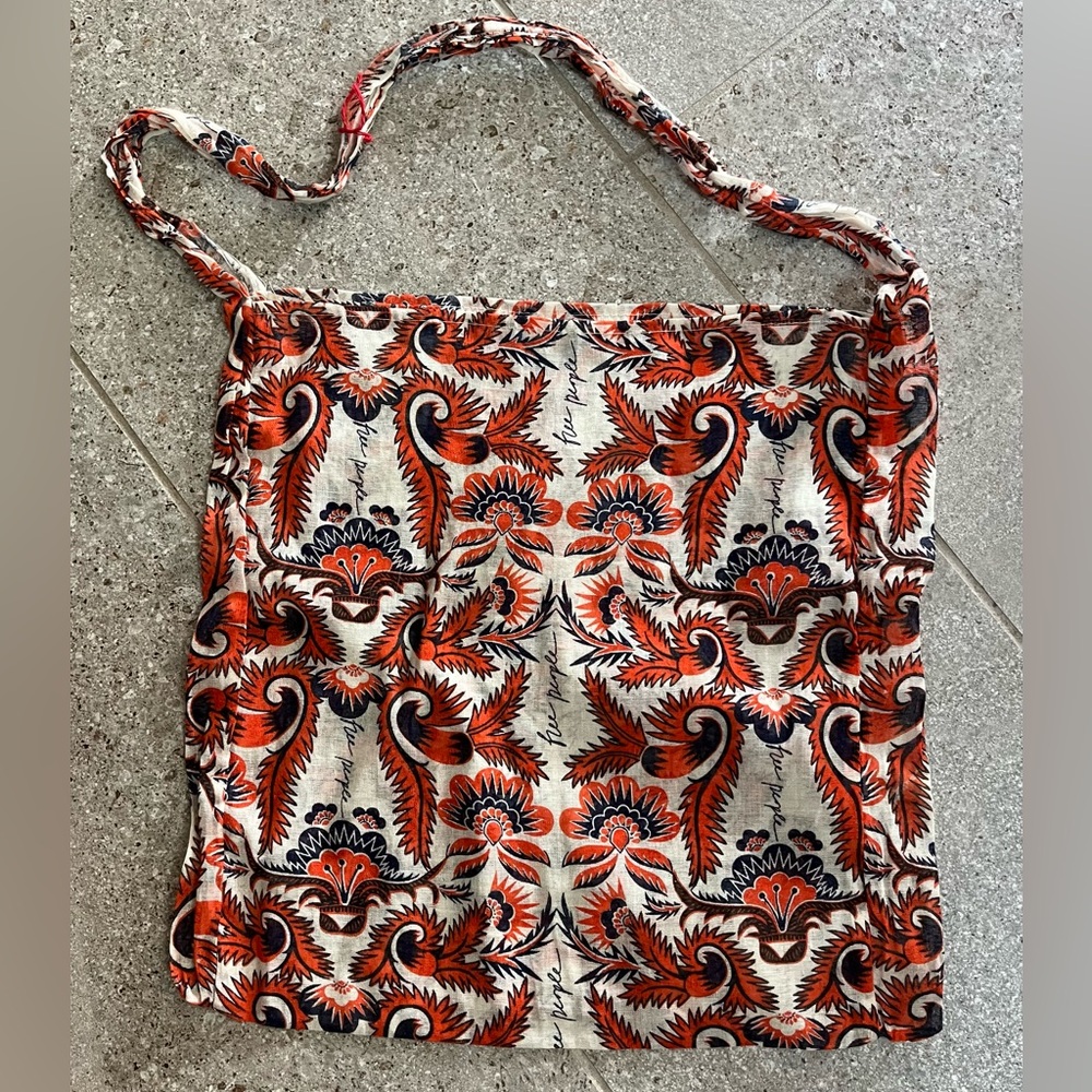 Free People tote bag orange bohemian design - lightweight bag with single strap